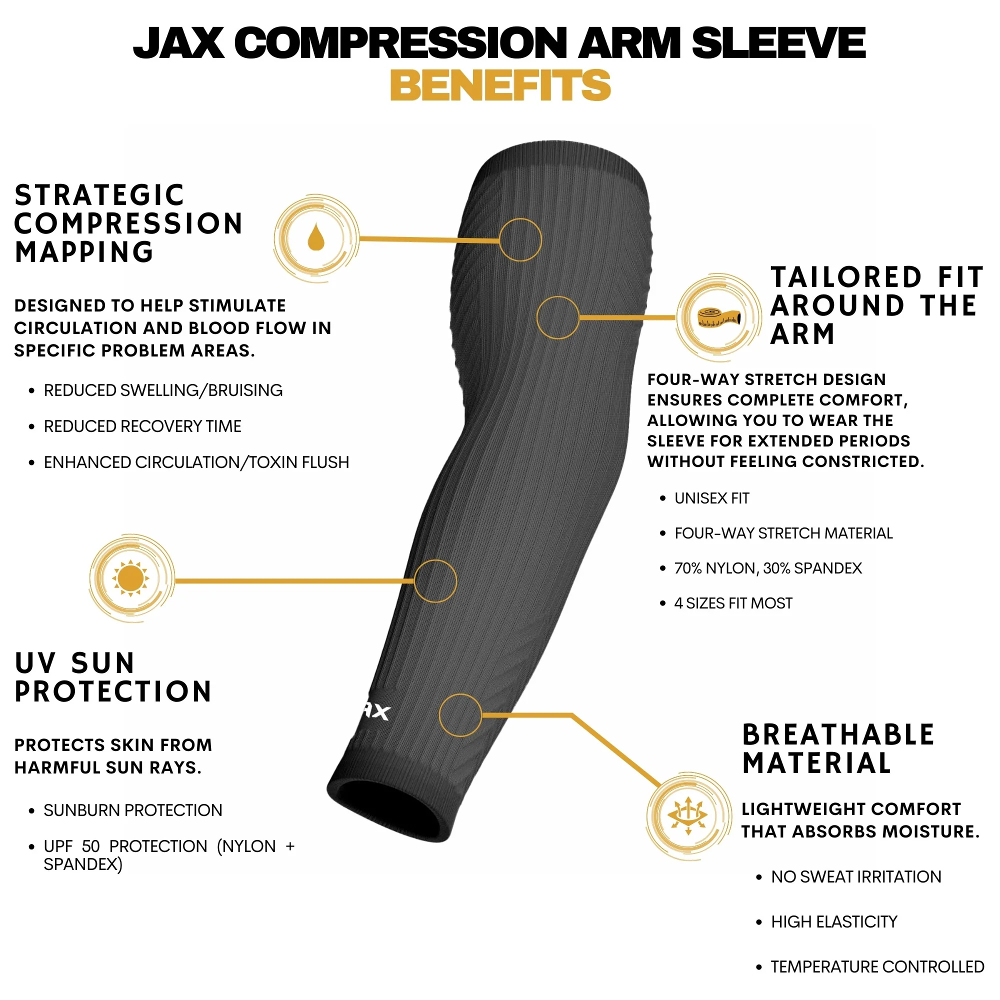 Jax | Restore Recovery Premium Arm Sleeve - Grey - Image 6